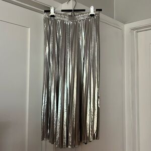 Silver pleated skirt